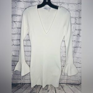 Sexy Little White Dress Long Bell Sleeve Small Nightclub Party Endless Rose